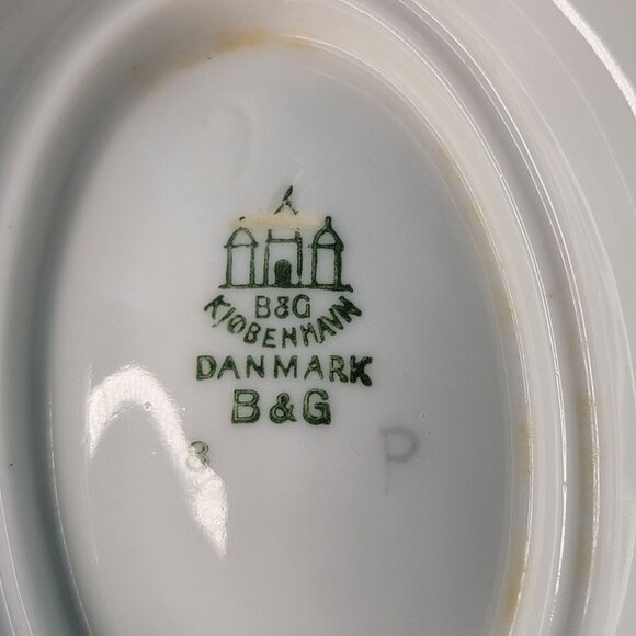 Bing & Grondahl Copenhagen Seagull Gravy Boat Attached Underplate Seahorse - Picture 4 of 4